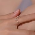 thumbnail image 2 of CASAFUN Silver Initial Letter Ring for Women,Adjustable Crystal Alphabet Ring,Name Initials Stackable Knuckle Rings A-Z CZ Open Ring Valentine's Day, 2 of 6