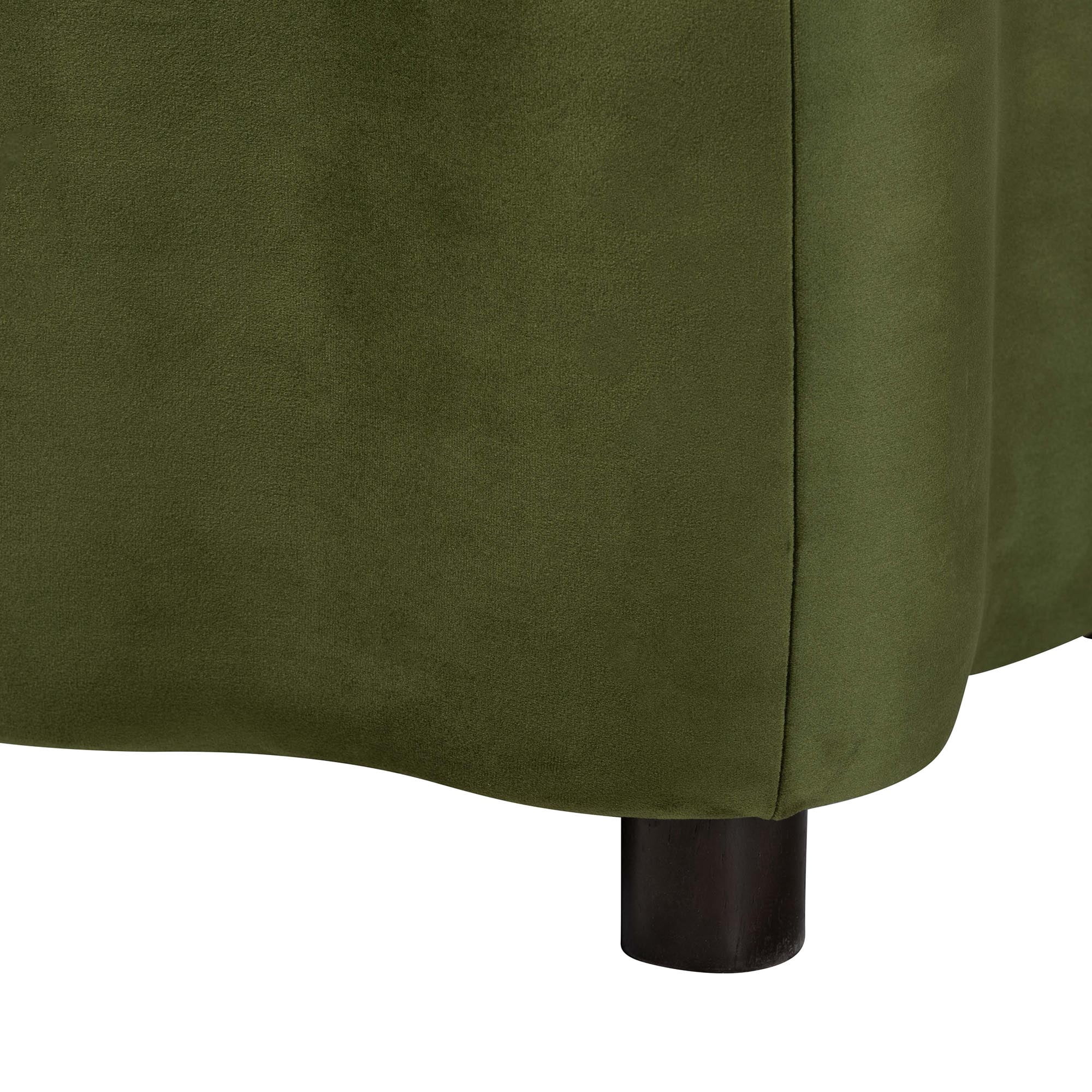 bali & pari Paulina Modern Luxe Storage Bench, Moss Green