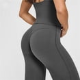 thumbnail image 4 of Leggings de entrenamiento for mujer, pantalones de Yoga sin costuras, de pierna ancha, acampanados, de cintura alta, suaves, sin costura frontal, gimnasio, Control de barriga, 4 of 5