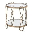 thumbnail image 2 of Bowery Hill Modern Glass Top Metal End Table in Champagne, 2 of 2