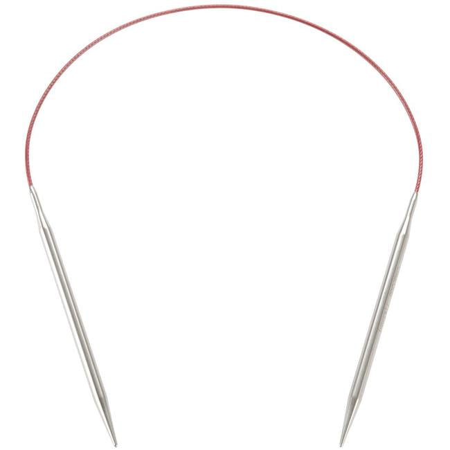 Red Lace Stainless Steel Circular Knitting Needles 47'-Size 6/4mm