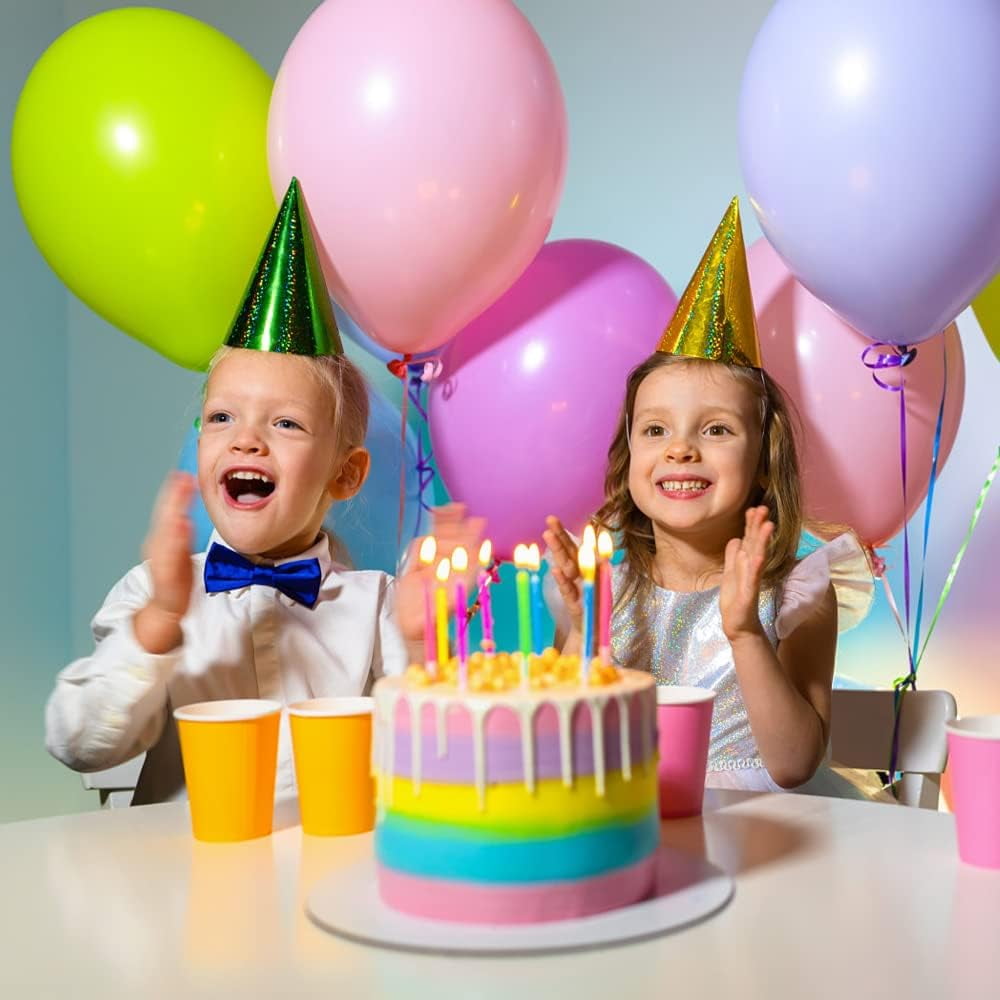 lobida Easy to Assemble Balloons, Latex Macaron Metallic, 12 inches, 250 Count