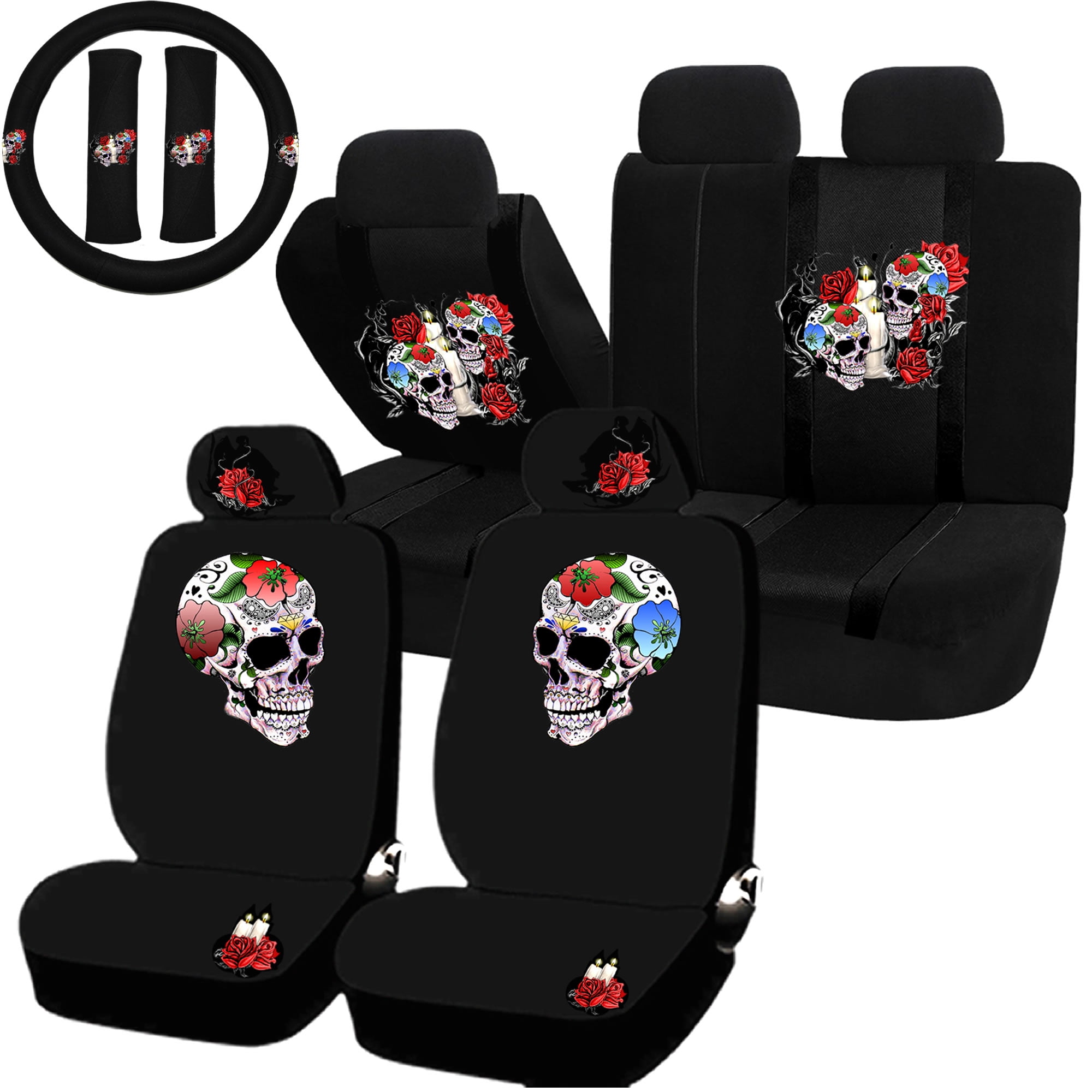 red and black seat covers walmart