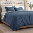 thumbnail image 4 of Bare Home Organic Cotton Duvet Cover Set - 400 Thread Count - Sateen Weave - Full, Bering Sea, 3-Pieces, 4 of 10