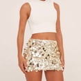 thumbnail image 6 of Sequin Skirt for Women-Stretchy Bodycon Night Out Party Shine Sparkly Mini Skirts Champagne Color XL, 6 of 9