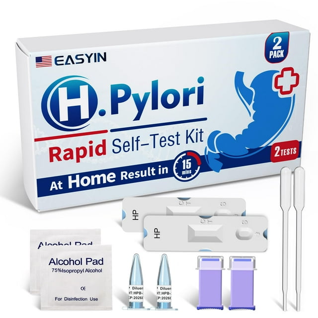 El kit de prueba de H Pylori EASYIN, paquete de 2 en casa, da resultados en 10 a 15 minutos