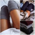 thumbnail image 3 of Calcetines hasta la rodilla para mujer, 2 pares de calcetines hasta la rodilla, calcetines largos hasta la rodilla de algodón para niñas y alumnos Retro kaili Sencillez, 3 of 5