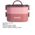 thumbnail image 2 of Paokuoon Boîte à Lunch PP Étanche Bento avec Spork 1400ML 2000ML Empilable Réutilisable pour Enfants et Adultes, 2 of 8