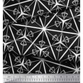 thumbnail image 3 of Soimoi Black Moss Georgette Fabric Diamond & Triangle Geometric Print Fabric by the Yard 42 Inch Wide, 3 of 3