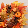 thumbnail image 4 of LSLJS Fall Wreath for Front Door,Autumn Wreath Decorations 15.7"Thanksgiving Fall Wreath Harvest Farmhouse Wreath with Maple Leaf Pumpkins Pinecones,Sunflower for Home, Wall, Porch, Outside/Indoor, 4 of 4