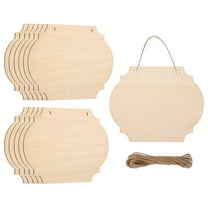 Uxcell Unfinished Hanging Wood Sign Blank with Ropes 6"x5" Unfinished Wood Crafts Boards Wooden Plaques for Crafts DIY Painting Burning Carving Door Wall Decoration, Style 3, Pack of 12