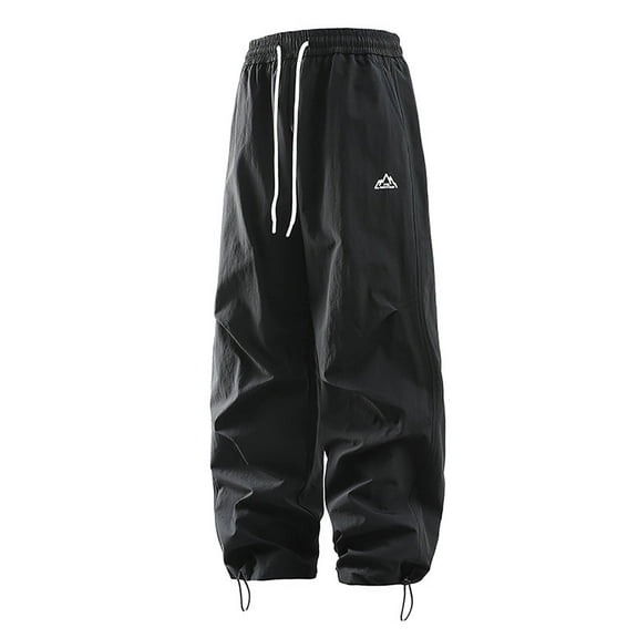 oqasdz Mens Sweatpants Straight Leg Loose Wide Leg Casual Pants Solid Color Baggy Sports Sweat Pants