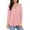 Pink, variant on Aboser Ladies Tops and Blouses Dressy Casual Collared Tunic Top Flowy 3/4 Length Sleeve Shirts Solid Color V Neck T Shirt Loose Fit Work Blouse