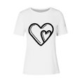 thumbnail image 4 of Heart Shirt Women Basic Tee Short Sleeve Blouse Trendy Round Neck Pullover Tops Casual Shirts, 4 of 4