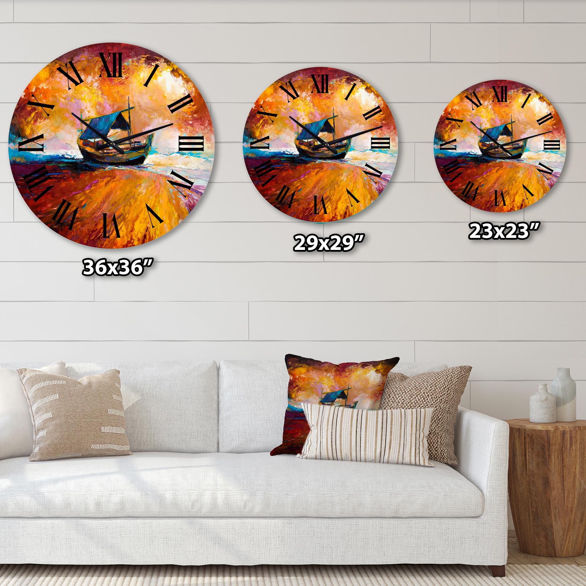 Designart 1 in Quartz Coastal Wall Clock