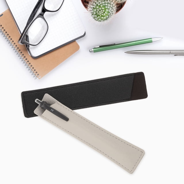 unbranded 20Ud Funda De Cuero PU Gris Para Bolígrafo Ideal Para Oficina Y Almacenaje Seguro