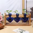 thumbnail image 5 of Plant Terrarium Propagation Stations with 3Pcs Heart Shaped Vases Wooden Stand Plant Terrarium Propagation Stations Mother's Day for Family Home Garden Office Desktop, 5 of 7
