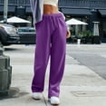 thumbnail image 5 of YLHFASHION Women's Wide Leg Inside Drawstring Loose Sweatpants With Casual Loose Fit Fashion Purple Women's Casual Pants Pants for Work, 5 of 8