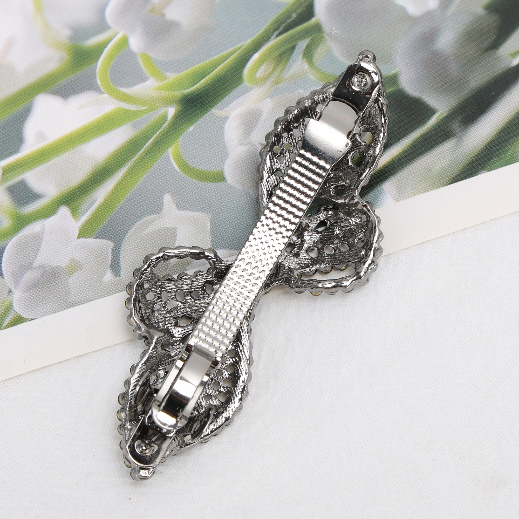 Unique Bargains Rhinestone Hair Barrettes Hairstyles Occasions Blue