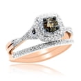 thumbnail image 5 of Midwest Jewellery Womens Jewelry Rings Rose Gold Engagement Ring Set 0.50ctw Round Cognanc Diamond Solitaire Halo Style, 5 of 5