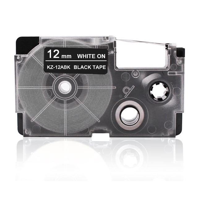 12mm Label Tape Compatible Tape Cartridge Ribbon Replacement for Casio KL-60 KL-100 KL-170 KL-120 KL-180