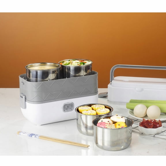 2 Layers 4 Stainless Steel Steamer Food Insulation Lunch Box for Home Office Dormitory Travel Outdoor Kitchen Cook Raw Food