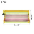 thumbnail image 2 of Uxcell B6 Colorful File Bags Storage Organizer Mesh Zipper Pouches, Yellow 6 Pack, 2 of 5