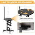 thumbnail image 3 of 24" Hydraulic Lift Dog Grooming Table, 360° Rotating Round Desktop Pet Grooming Table for Small Dogs, Heavy Duty Height Adjustable with Overhead Arm Dog Grooming Station, Black, 3 of 7