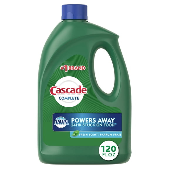 Cascade Complete Dishwasher Detergent Liquid Gel, Dish Detergent, Dish Soap, Fresh, 120 fl oz