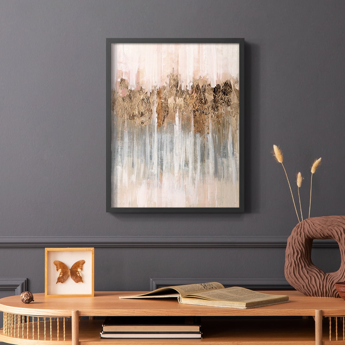 Spring Shadows in Black Solid Wood 22 x 28 Framed Print