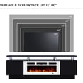 thumbnail image 4 of YANGLI 70" Fireplace TV Stand – Modern Entertainment Center with 36" Electric Fireplace – For TVs up to 80" – Black+White, 4 of 6