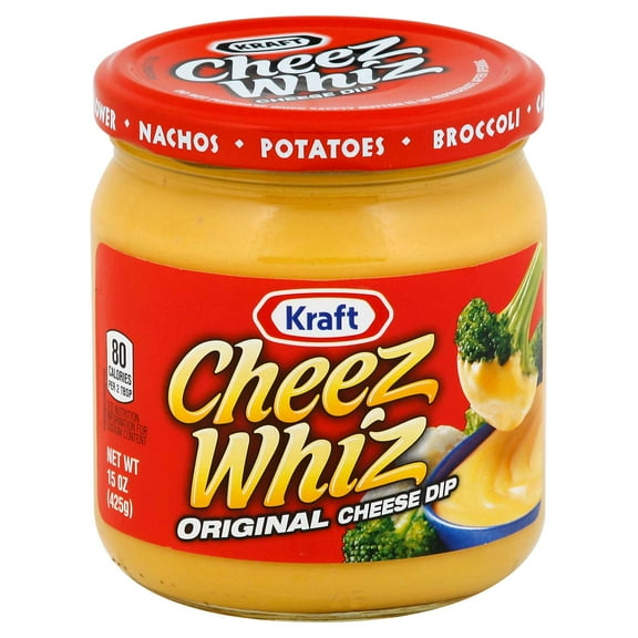 Kraft Cheez Whiz Original Plain Cheese Dip, 15 Ounce -- 12 per case.