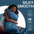 thumbnail image 3 of MR&HM Satin Pillow Case, 2 Pack Satin King Silky Pillowcase for Hair and Skin, Satin Pillowcase Set of 2, 20x40, Teal, 3 of 7