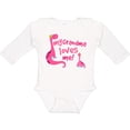 thumbnail image 3 of Inktastic My Grandma Loves Me Girls Dinosaur Girls Long Sleeve Baby Bodysuit, 3 of 5