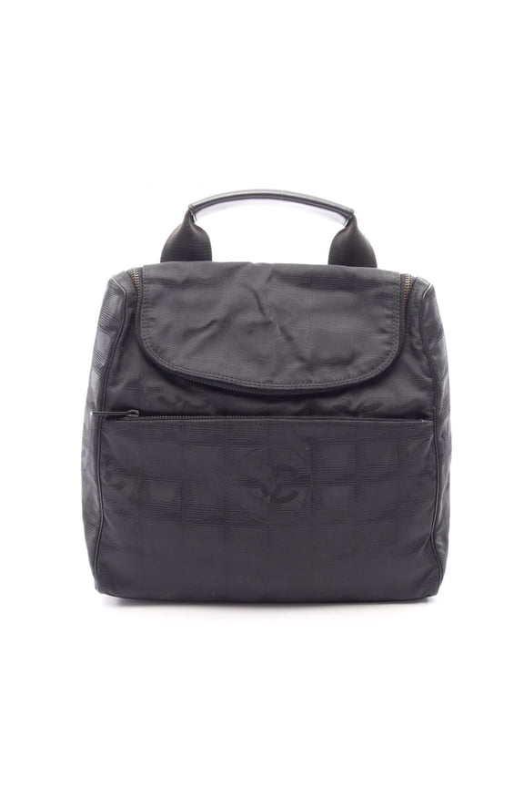 Pre-Owned Chanel New Travel Line Backpack, Rucksack, Handbag, Leather, Nylon Canvas, Women's,...