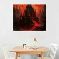 thumbnail image 2 of BCIIG   Gothic Vampire Castle By The Blood Moon - Vintage Art Poster Print For Home Decor Aesthetic Dark Academia Painting Canvas  A Gothic Home Decor Gift   20x16in, 2 of 6