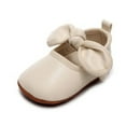 thumbnail image 3 of nvzhuang Baby Girl Dress Shoes Faux Leather Bowknot Flats Crib Shoes with Non-Slip Rubber Sole, 3 of 6