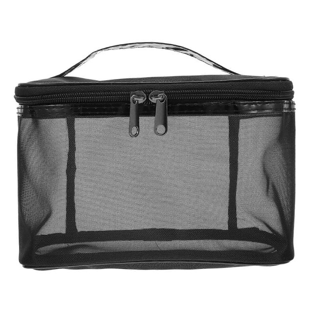 Mesh Toiletry Pouch Suitable For Outdoor Use Designed For Friends In Black Color For Makeup Storage 1Pc