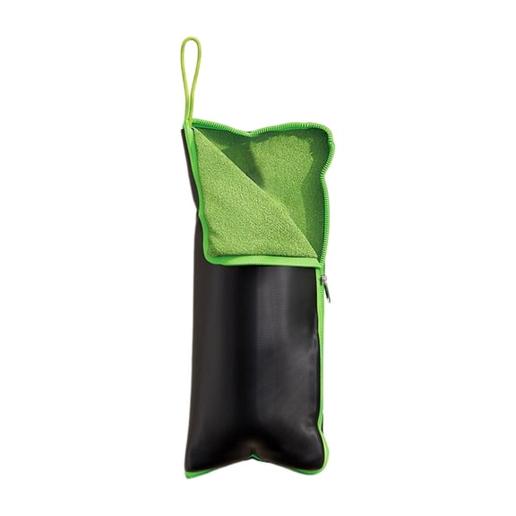 Green Waterproof Umbrella with Water Absorbing Cover - Compact Windproof Travel Umbrella 28x12cm