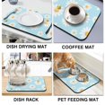 thumbnail image 4 of Washable Rubber Daisy Cute Floral Dish Drying Mats for Kitchen Counter Home Large Coffee Bar Pad Accessories and Decor for Utensils Stemware 19.5''x12'', 4 of 7