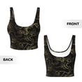 thumbnail image 6 of Uemuo Gold Gloss Outline Floral Pattern Women's Sports Bra - High Impact Support, Breathable, and Comfortable Athletic Bra for Running, Yoga, and Workouts, 6 of 9