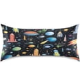 thumbnail image 3 of GZHJMY Satin Pillowcase for Hair and Skin, Planet Flyer Cooling Pillow Case with Envelope Closure Soft Breathable Silk Satin Pillow Cover for Sleeping King Size 40x20 in Home Decor, 3 of 7