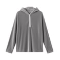 thumbnail image 5 of tarylea Velour Hoodies for Women Long Sleeve Half Zipper Pullover Tops Casual Loose Fall Plain Tops, 5 of 5