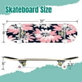 thumbnail image 2 of 31'' Complete Skateboard 7 Layer Canadian Maple Double Kick Deck Skateboards repeat flowers blue pastel pink white Hand drawn fabric gift Skate Board for Beginner Adult Gifts, 2 of 5