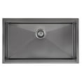 thumbnail image 2 of Ancona 32" Single Bowl Undermount Kitchen Sink with Grid and Roll-Up Mat in Black PVD Nano, 2 of 6