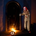 thumbnail image 2 of Costway Clown Tueur Animatronique 5 Pieds Décoration d'Halloween avec Yeux Rouges Lumineux, 2 of 10