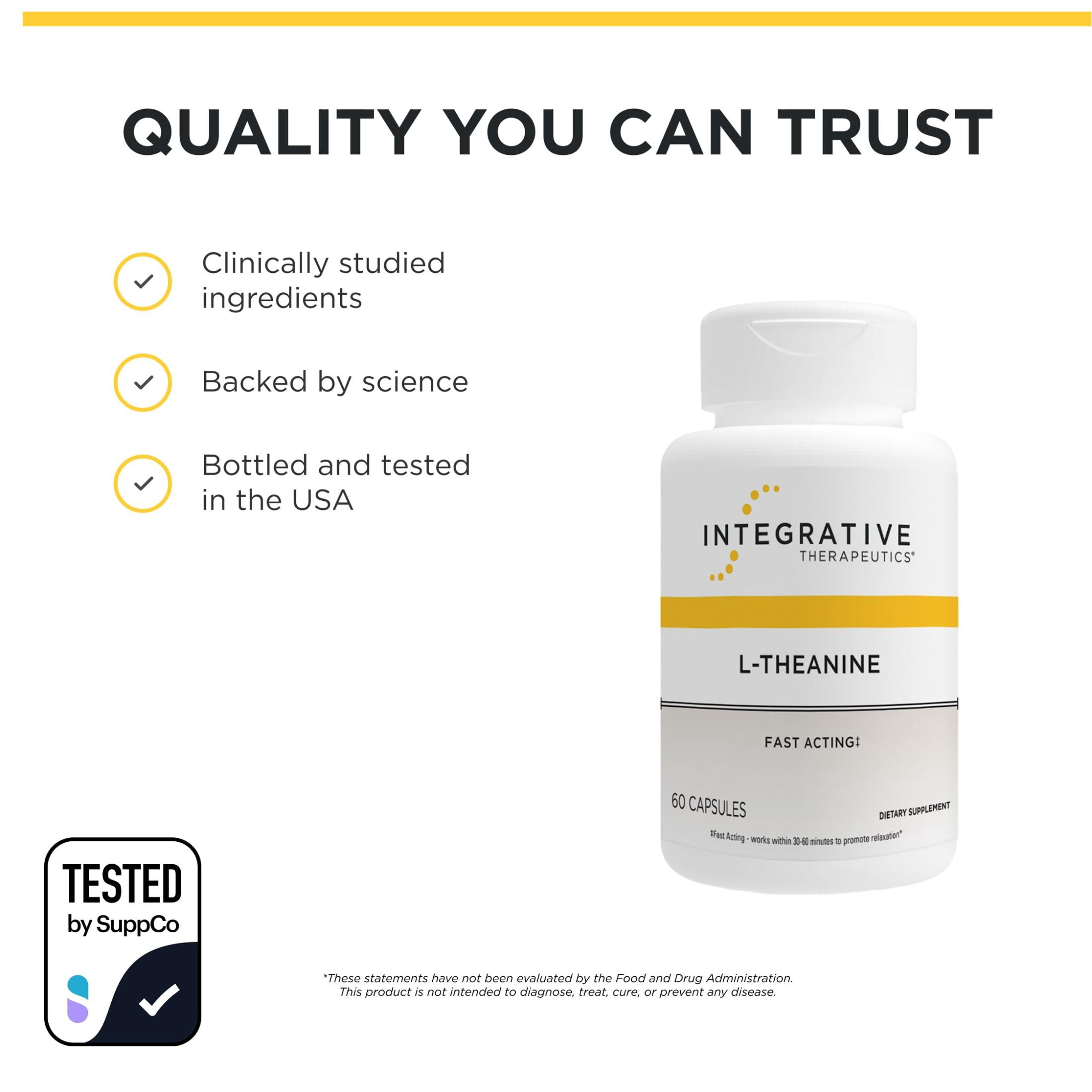 Integrative Therapeutics L-Theanine, Stress Response Support,* 60 Count (30 Servings)
