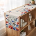 thumbnail image 6 of Table Runners 72 Inches Long Dress Scarves, Red Blue Flowers Farmhouse Kitchen/Dining Table Runner, Coffee Tablerunners, Spring Floral Farmhouse Botanical Rustic 18x72 Inch, 6 of 9