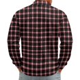 thumbnail image 7 of Men's Plaid Waffle Knit Sweatshirt Quarter Zip Pullover Stand Collar Long Sleeve Loose Fit Casual Sweatshirt For Fall Winter Daily Wear, S, 7 of 7