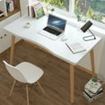 thumbnail image 6 of LA TALUS Computer Desk, Nordic Style Home Office Study Desk, Student Wood Writing Table, with Ergonomic Edge, Spacious Desktop - White, 6 of 13